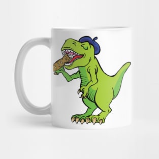 T-Rex Loves French Bread Kitty Mug